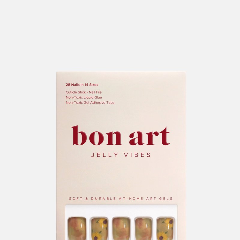 Bonmuz Sunflower Watercolor | Soft & Durable At-home Art Gel Nails