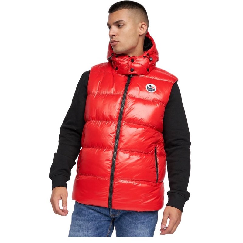 Born Rich Mens Henrico Hooded Vest In Red