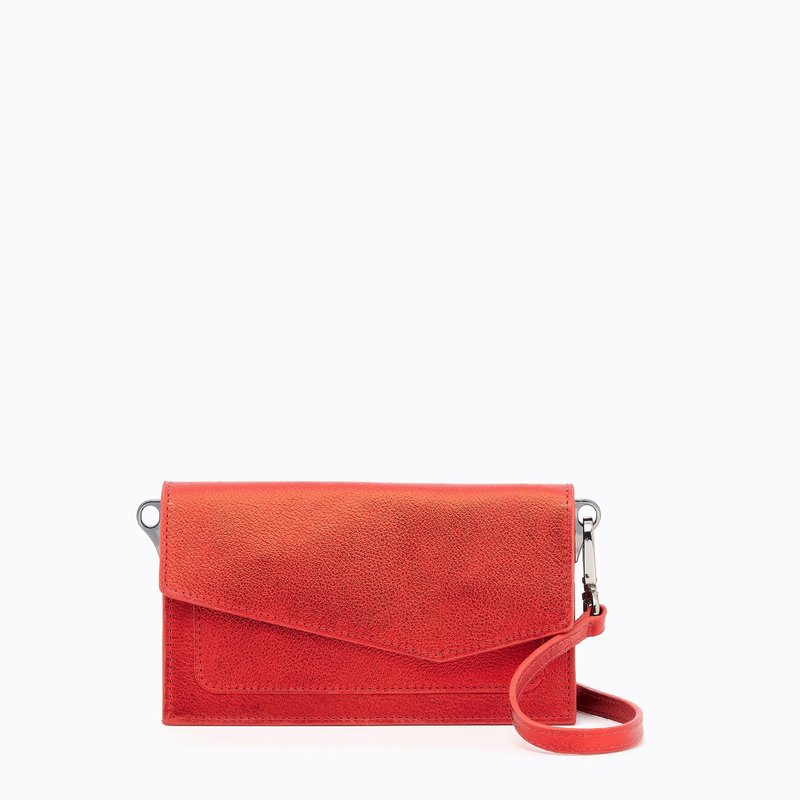 Botkier Cobble Hill Expander Small Leather Crossbody In Orange