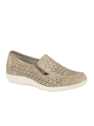 Boulevard Womens/Ladies Perforated Slip On Shoes - Stone product