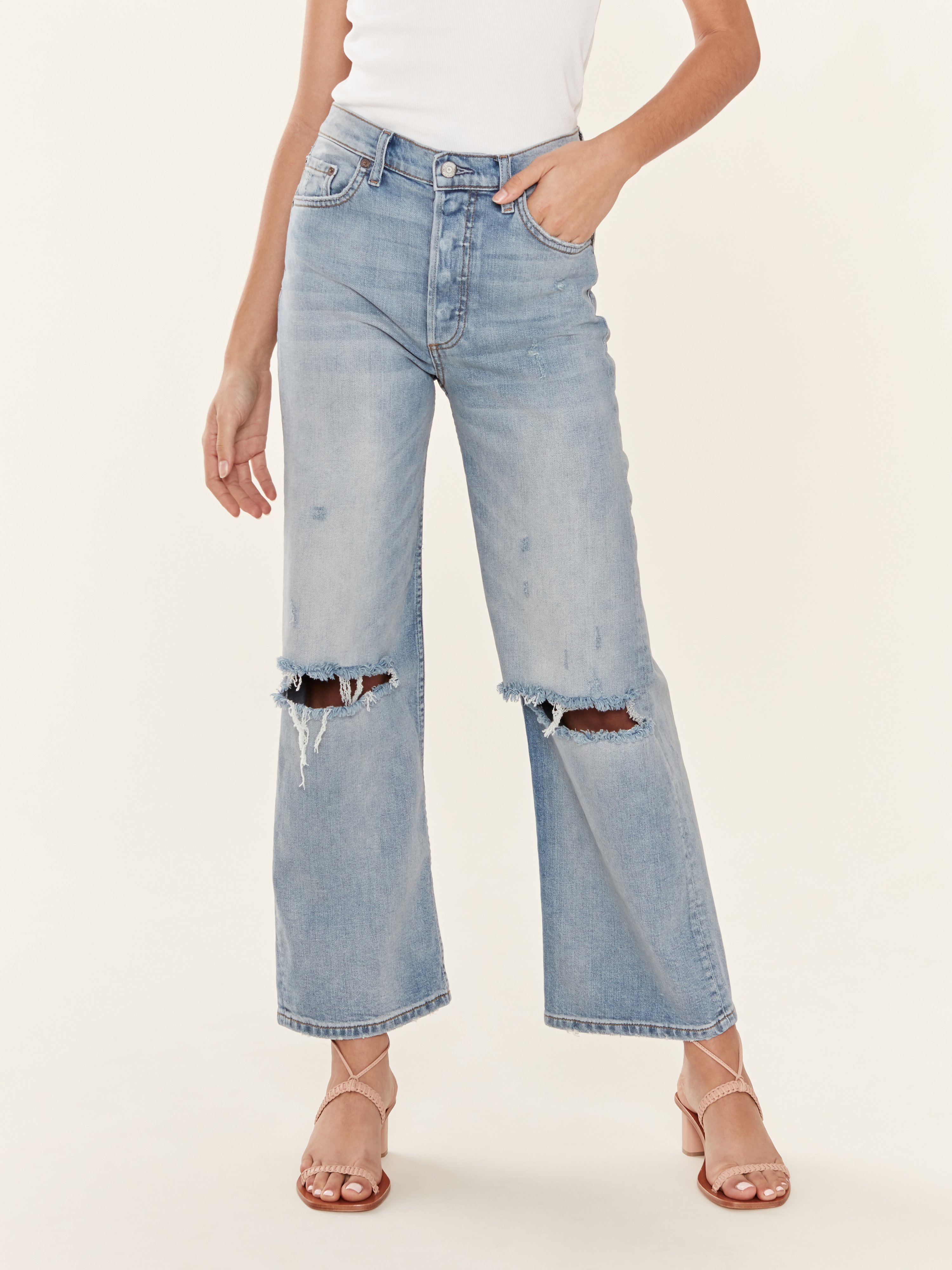 Boyish Jeans The Mikey Wide Leg Flare Jeans In The Blue Angel | ModeSens