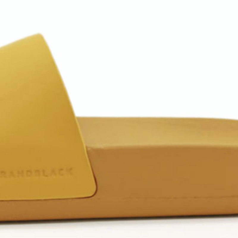Shop Brandblack Kashiba Lux Slides In Yellow
