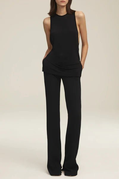 Brandon Maxwell Relaxed Fit Tank In Black