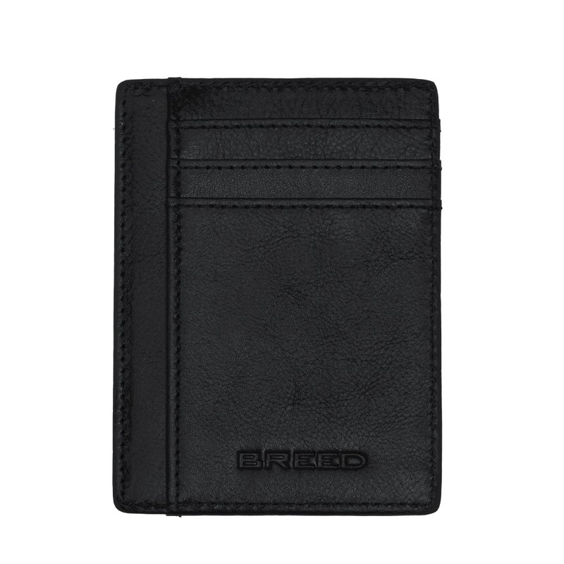 Breed Chase Genuine Leather Front Pocket Wallet In Black