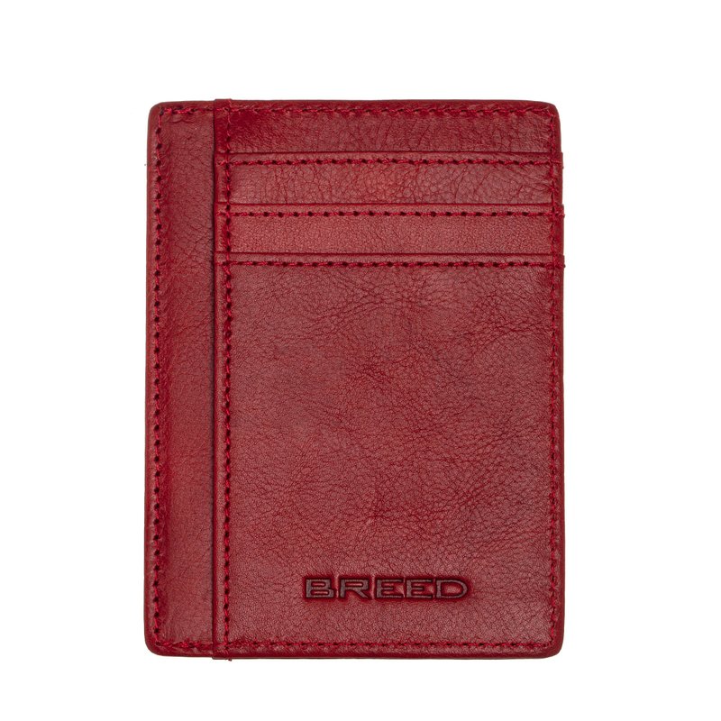 Breed Chase Genuine Leather Front Pocket Wallet In Red