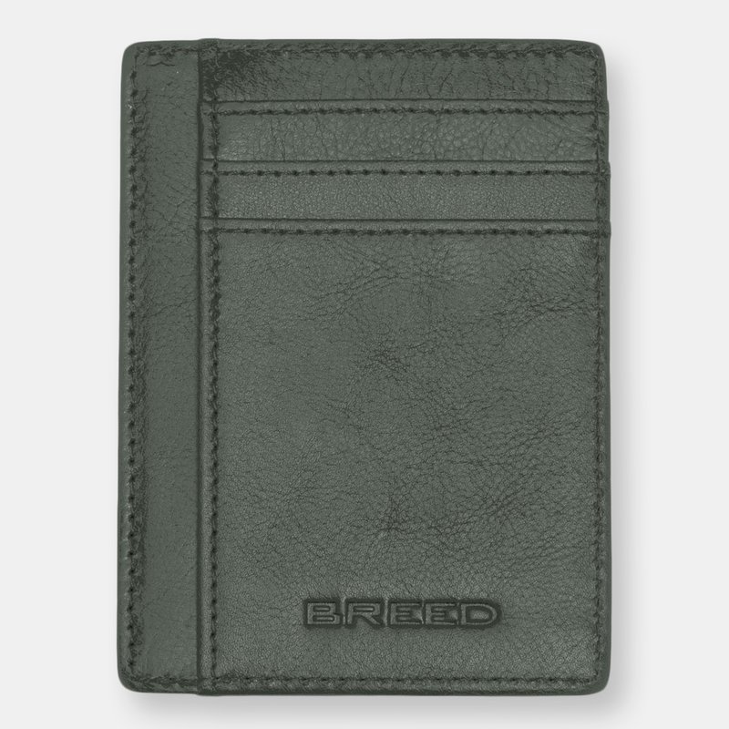 Breed Chase Genuine Leather Front Pocket Wallet In Green