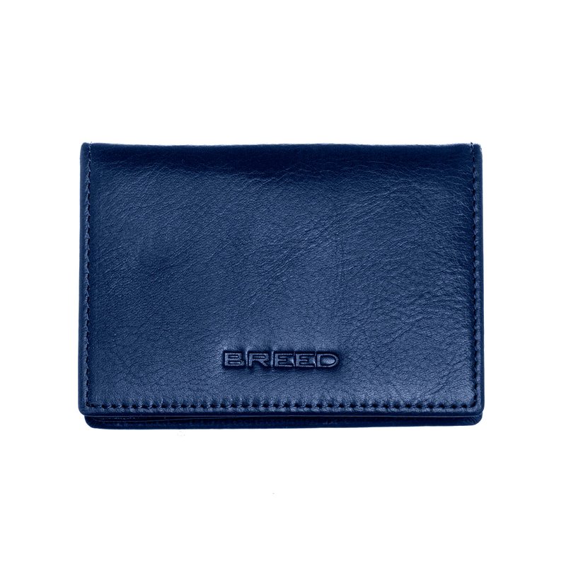 Breed Porter Genuine Leather Bi-fold Wallet In Blue
