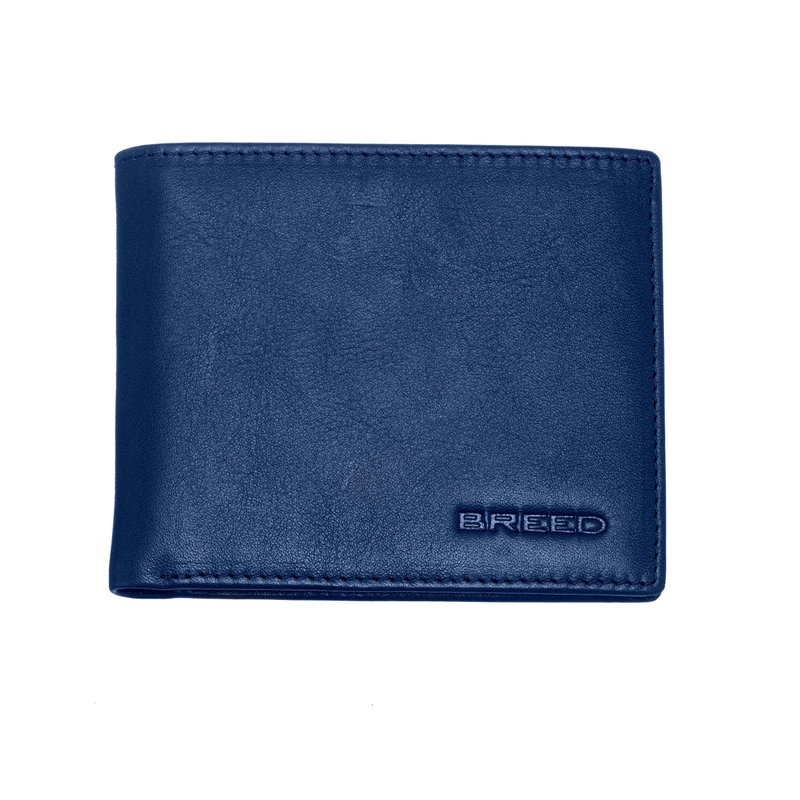 Breed Locke Genuine Leather Bi-fold Wallet In Blue