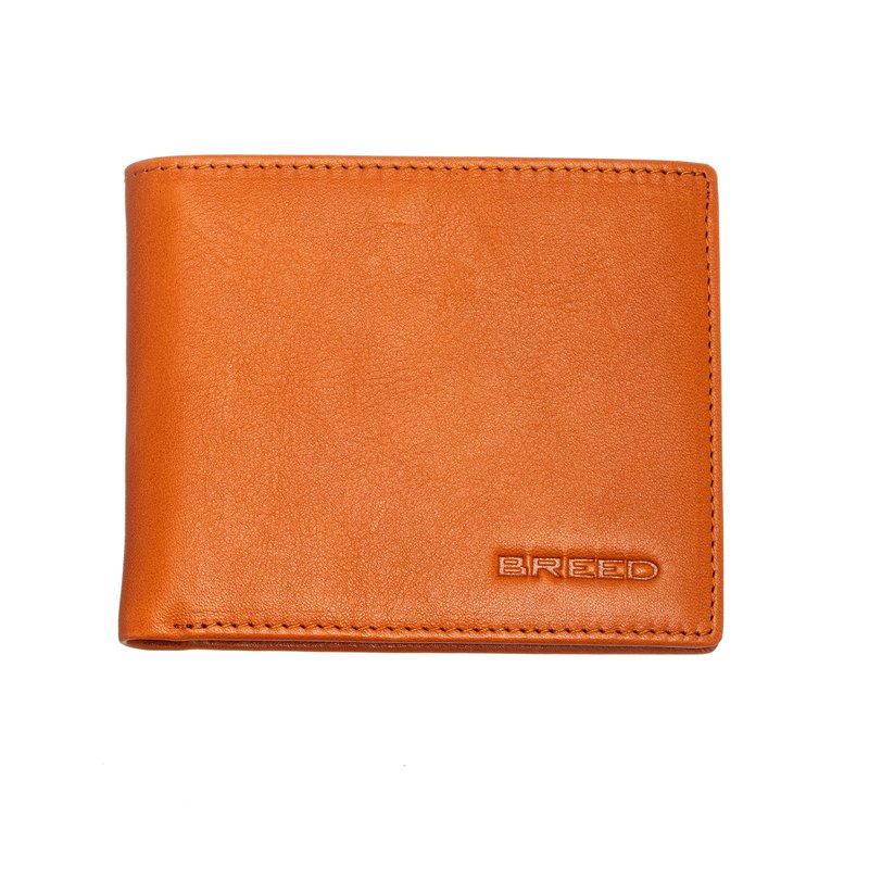 Breed Locke Genuine Leather Bi-fold Wallet In Orange