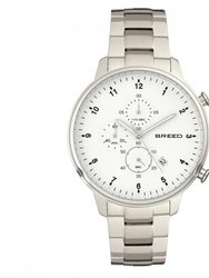 Breed Holden Chronograph Men's Watch w/ Date - Silver (Bracelet Band)