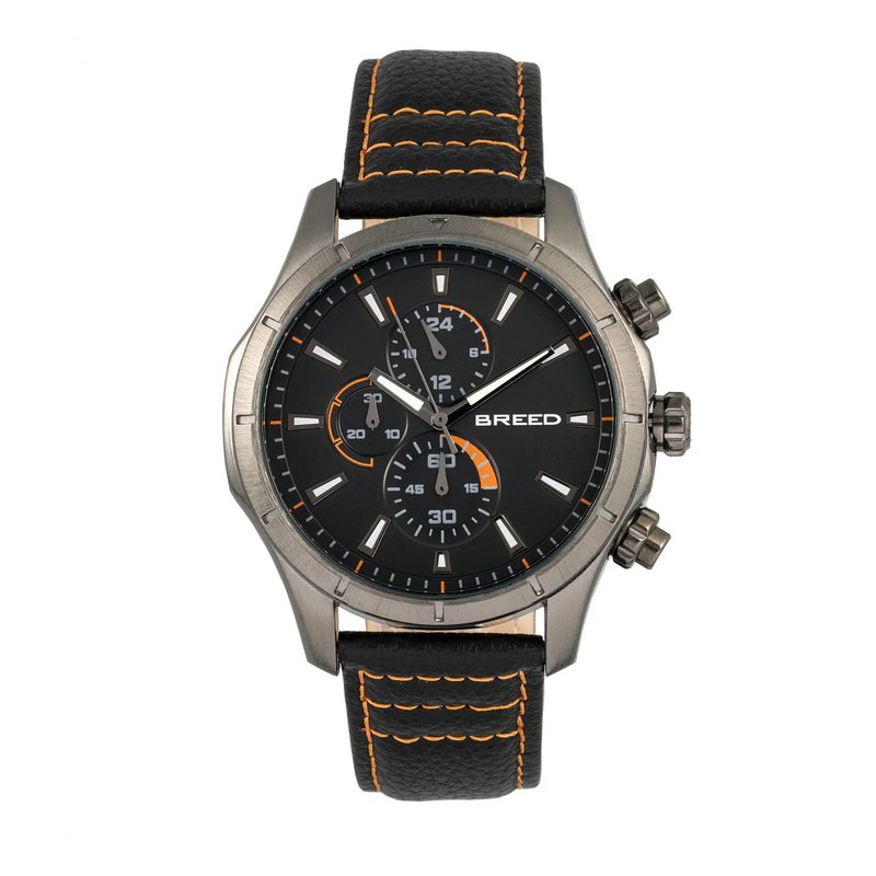 Breed Watches Breed Lacroix Chronograph Leather-band Watch