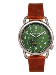 Breed Regulator Leather-Band Watch w/Second Sub-dial