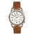 Breed Regulator Leather-Band Watch w/Second Sub-dial - Tan/White