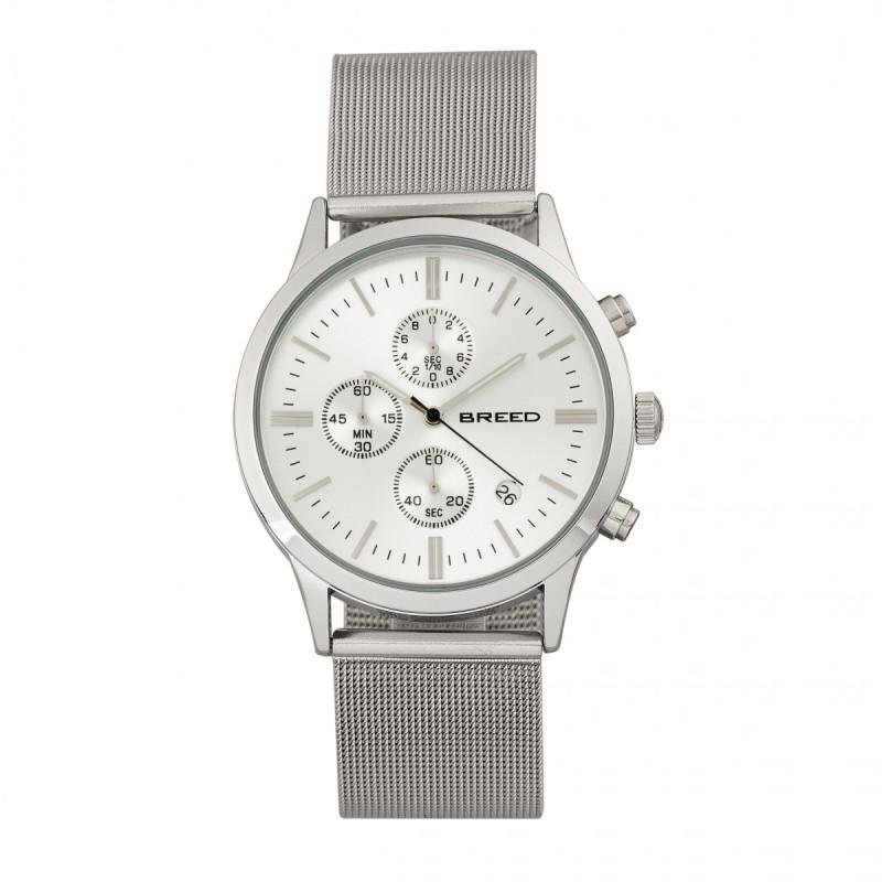 Breed Espinosa Chronograph Mesh-bracelet Watch With Date In Grey