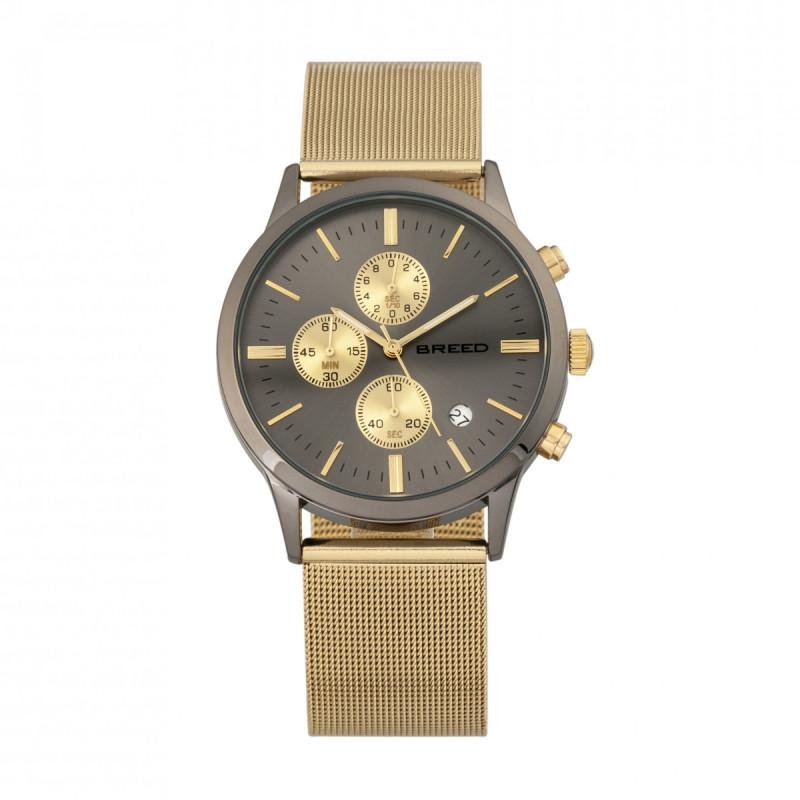 Breed Watches Espinosa Chronograph Mesh-bracelet Watch With Date In Gold