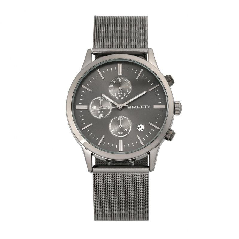 Breed Watches Espinosa Chronograph Mesh-bracelet Watch With Date In Black