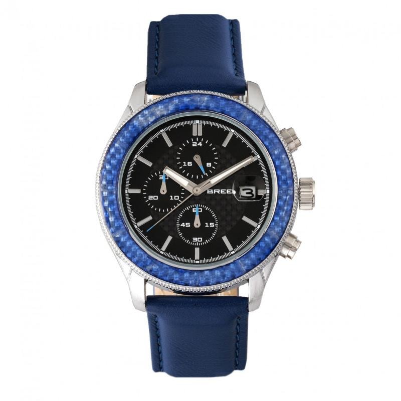 Shop Breed Maverick Chronograph Men's Watch With Date In Blue