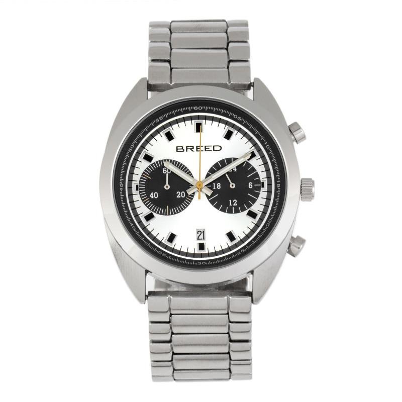 Breed Watches Racer Chronograph Bracelet Watch With Date In Grey