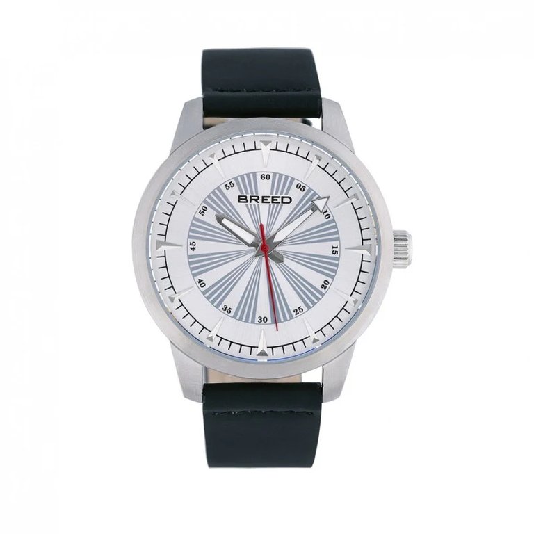 Renegade Leather-Band Watch - Silver/Black