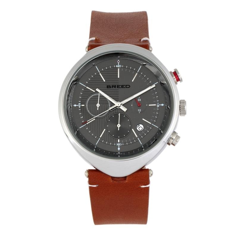 Breed Watches Tempest Chronograph Leather-band Watch With Date In Brown