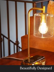 Elizabeth LED Desk Lamp with Wireless Charging Pad and USB Port