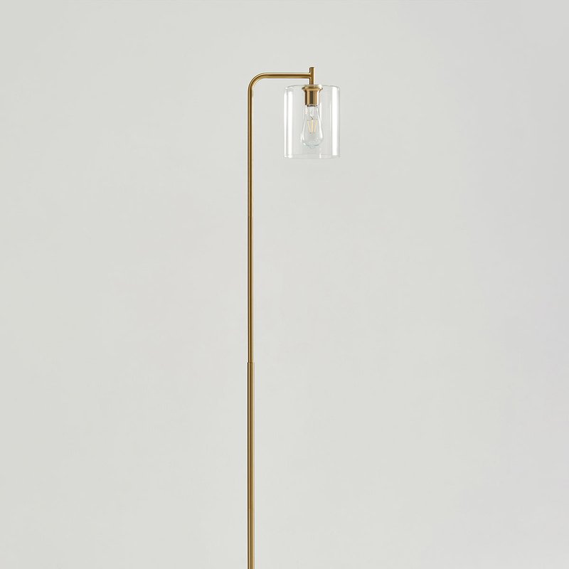 Brightech Elizabeth Led Floor Lamp With Glass Shade In Gold