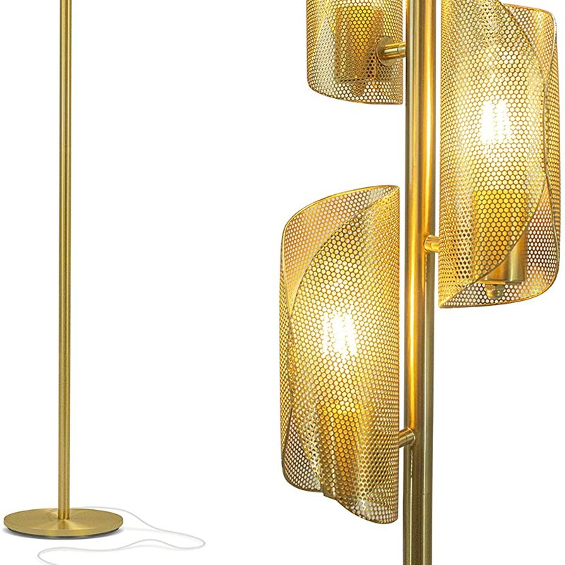 Brightech Lyra Led Floor Lamp In Gold