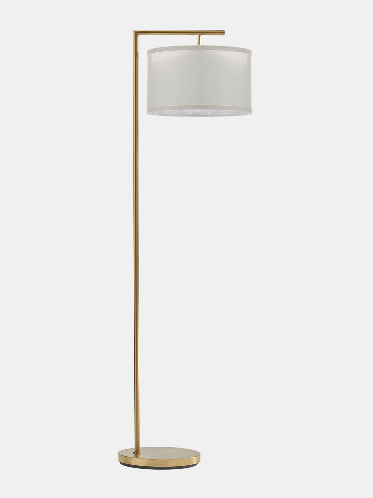 Satin Nickel Office LED Floor Lamp for Living Room- Standing Accent Light for Bedrooms Tall Pole Lamp with Hanging Drum Shade Brightech Montage Modern 