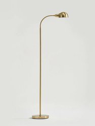 Regent LED Floor Lamp with Gooseneck Arm - Brass