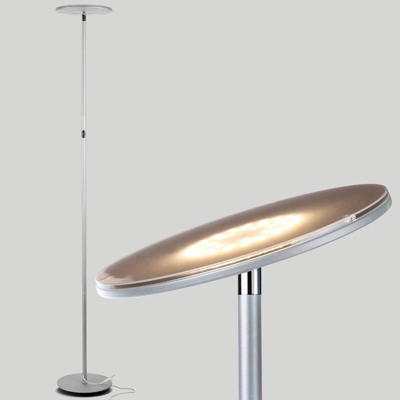 Brightech Sky Led Torchiere Floor Lamp In Grey