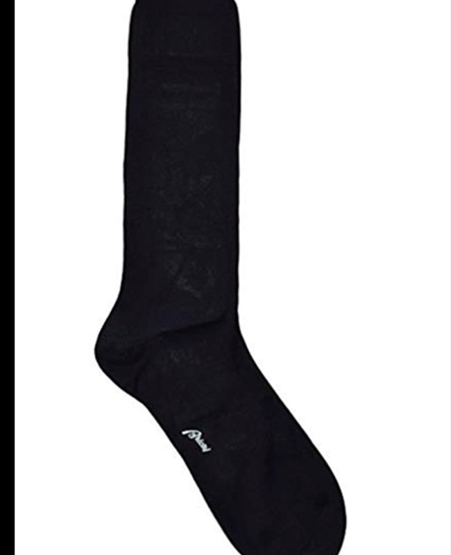 Shop Brioni Men's 100% Cotton Navy Blue Long Socks