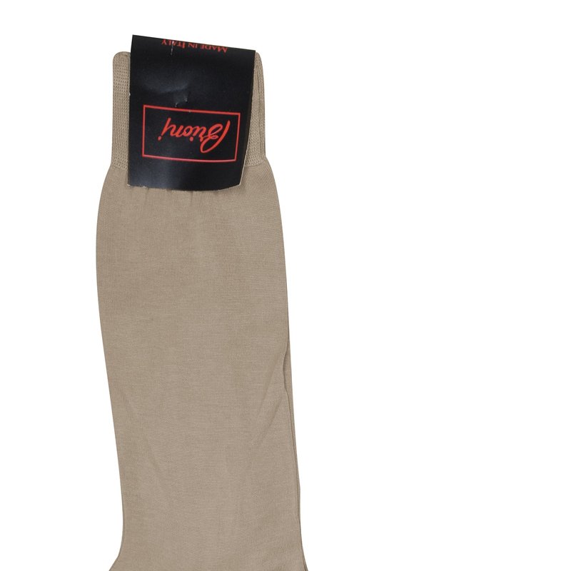 Shop Brioni Men's 100% Cotton Taupe Socks In Brown