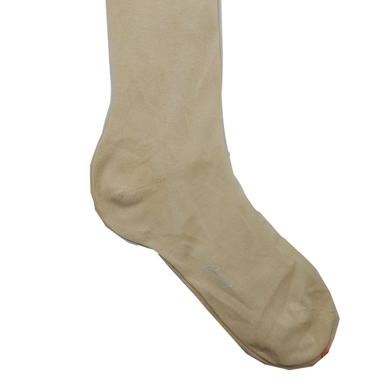 Shop Brioni Men's Ivory Long Socks In Brown