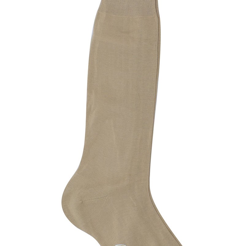 Shop Brioni Men's Tan Cotton Long Socks In Brown