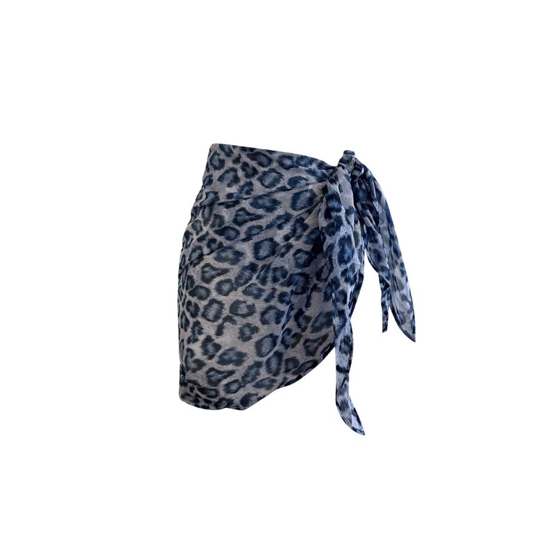 Brisea Swim Sarong In Blue Cheetah