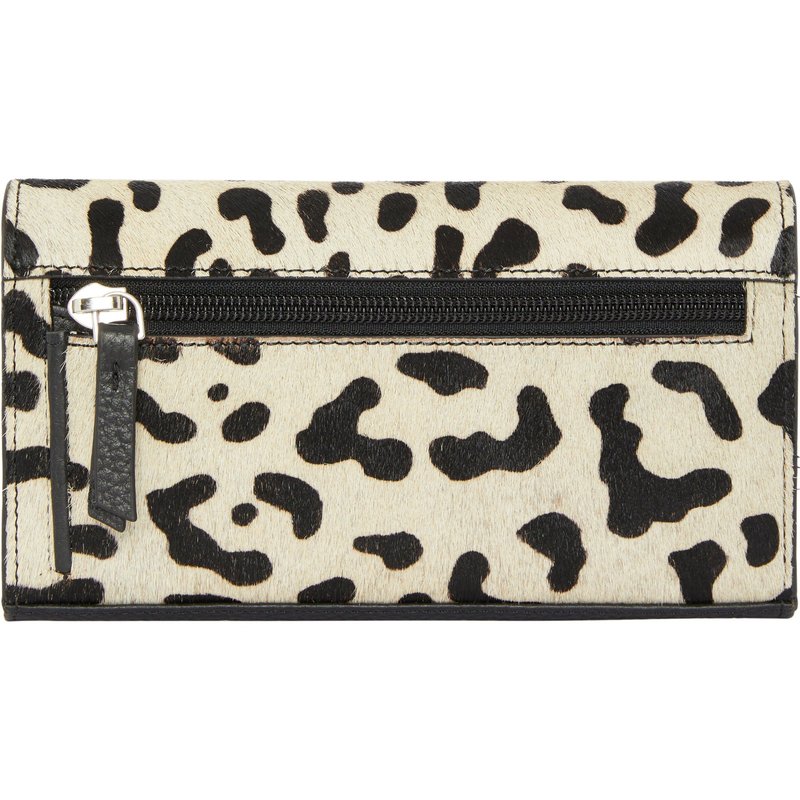 Shop Brix + Bailey Ivory Animal Print Leather Multi Section Purse In White