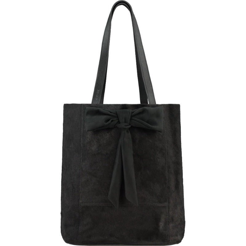 BRIX + BAILEY BLACK BOW HAIRCALF LEATHER TOTE BAG | BYYEY