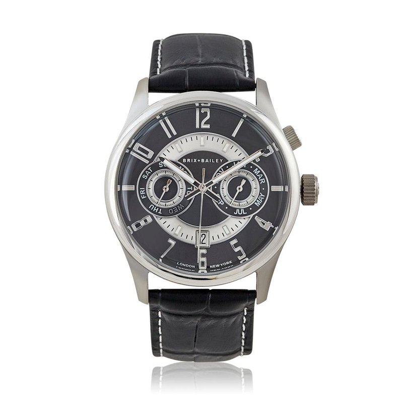 Brix + Bailey The  Heyes Chronograph Automatic Mens Unisex Women's Wrist Watch Form 1 In Black