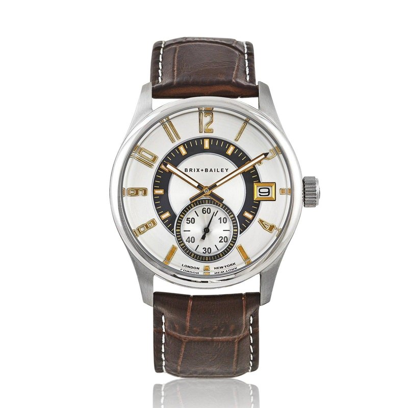 Brix + Bailey The  Price Gold And Silver Men's Wrist Watch Form 5 In Brown