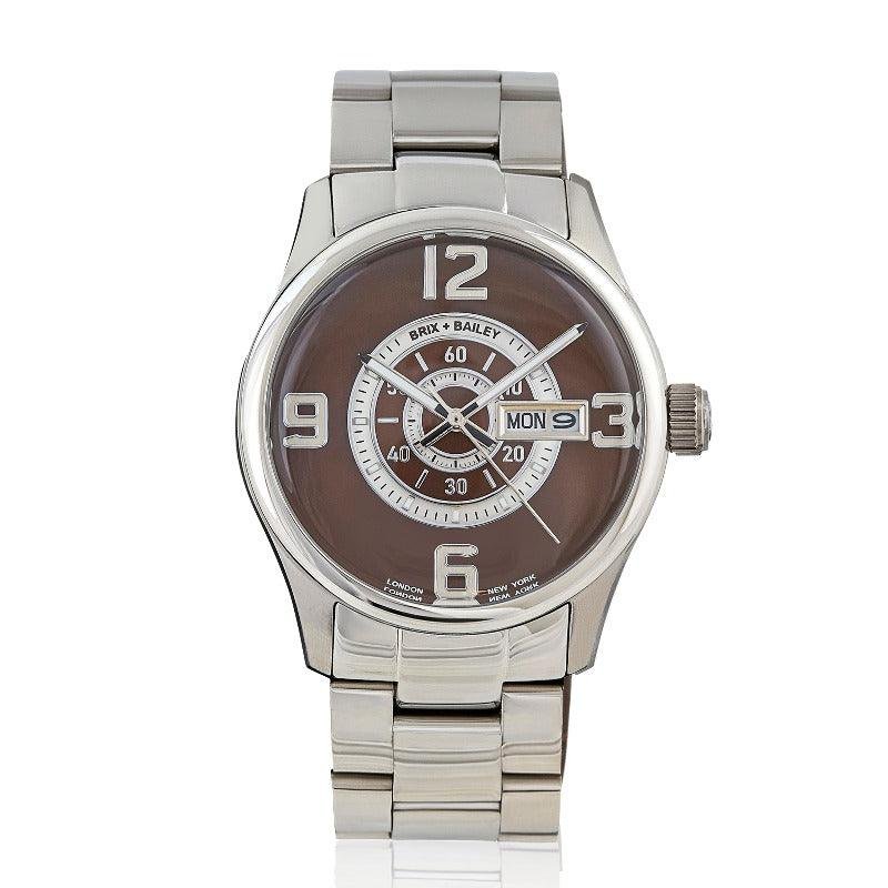 Brix + Bailey The  Men's Chocolate Brown Simmonds Steel Strap Watch Form Four