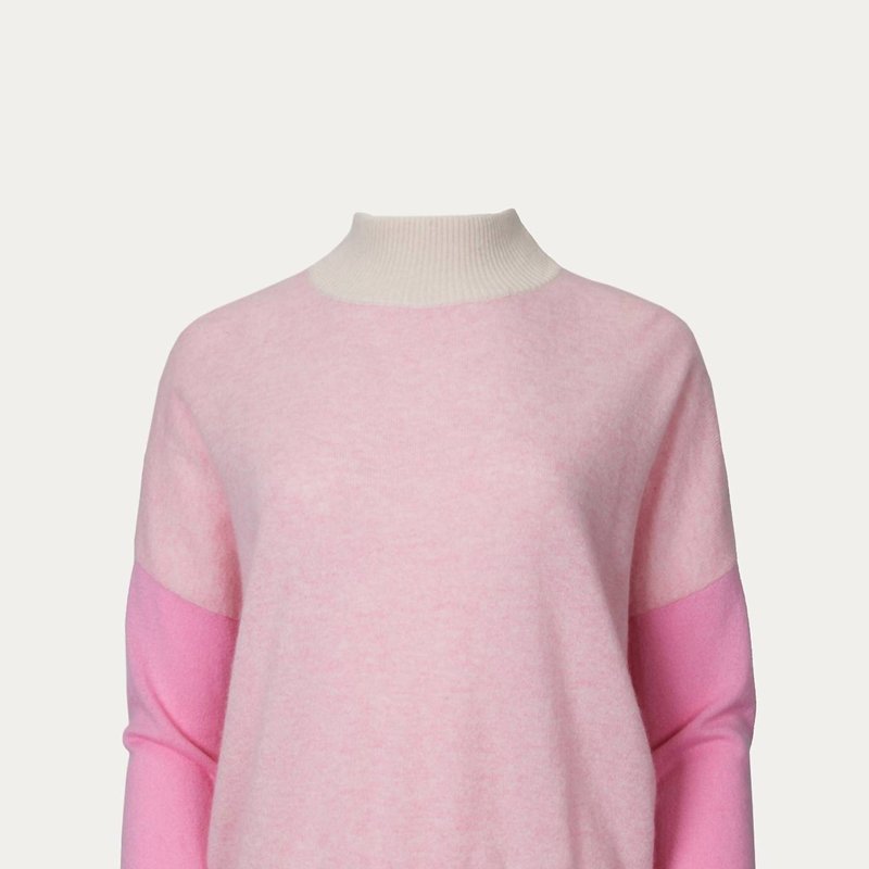 Shop Brodie Isabella Colorblock Cashmere Jumper In Pink