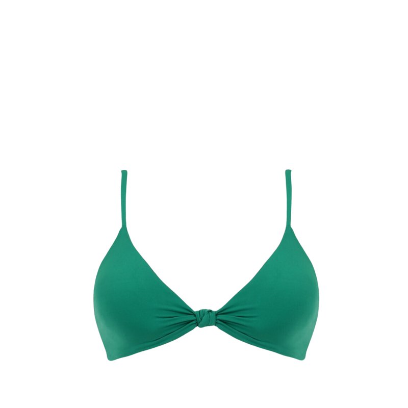 Bromelia Swimwear Bonito Twist Triangle Top In Green