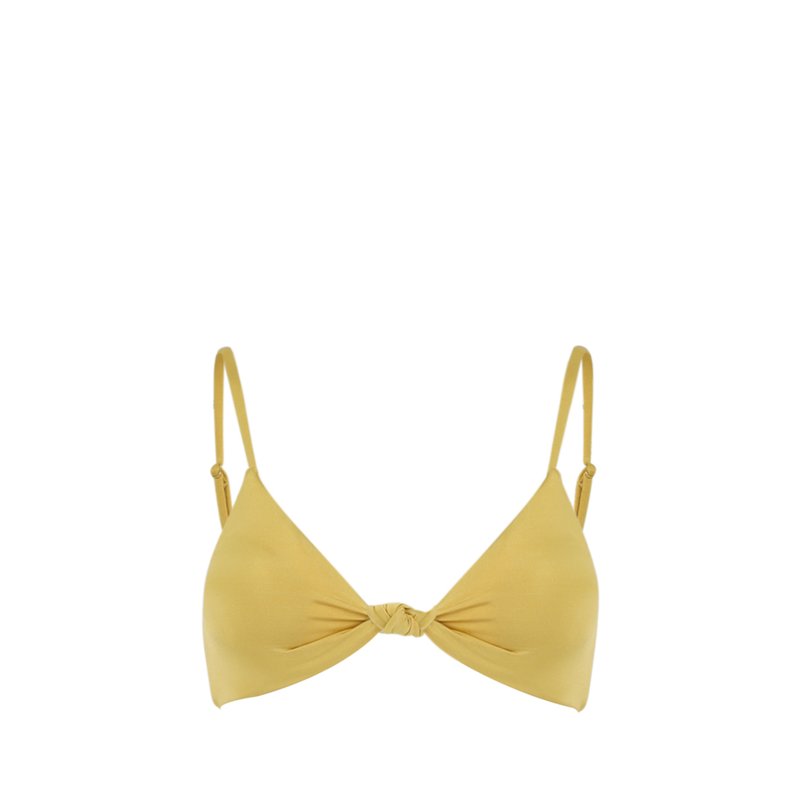Bromelia Swimwear Bonito Twist Triangle Top In Gold