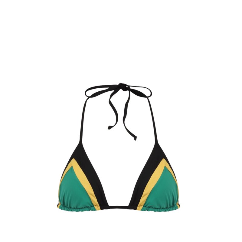 Bromelia Swimwear Maragogi Reversible Triangle Top In Green