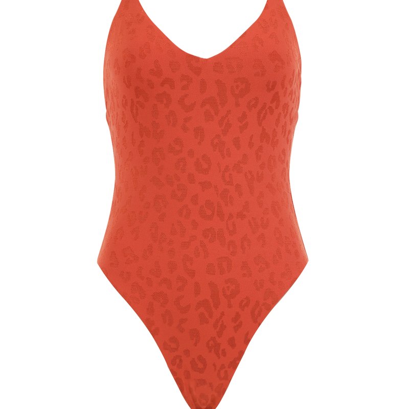Shop Bromelia Swimwear São Conrado V-strap One Piece In Red