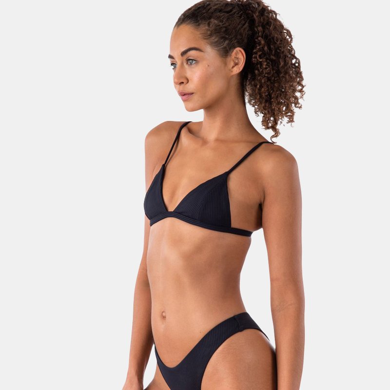 Bromelia Swimwear Valentina Bikini Top In Midnight Ribbed