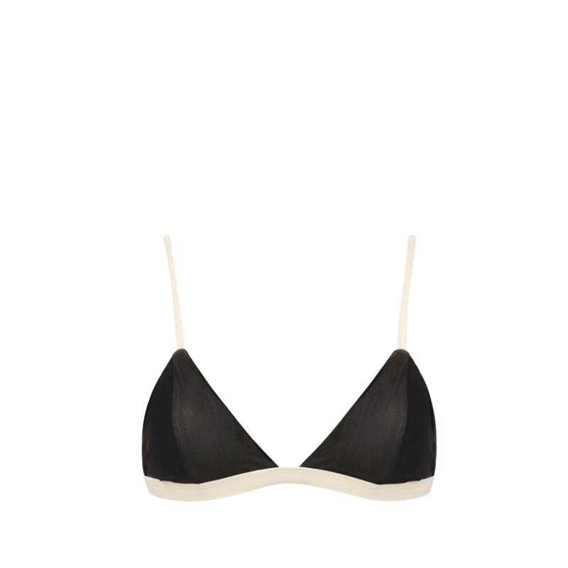 Bromelia Swimwear Valentina Mesh Triangle Top In Black