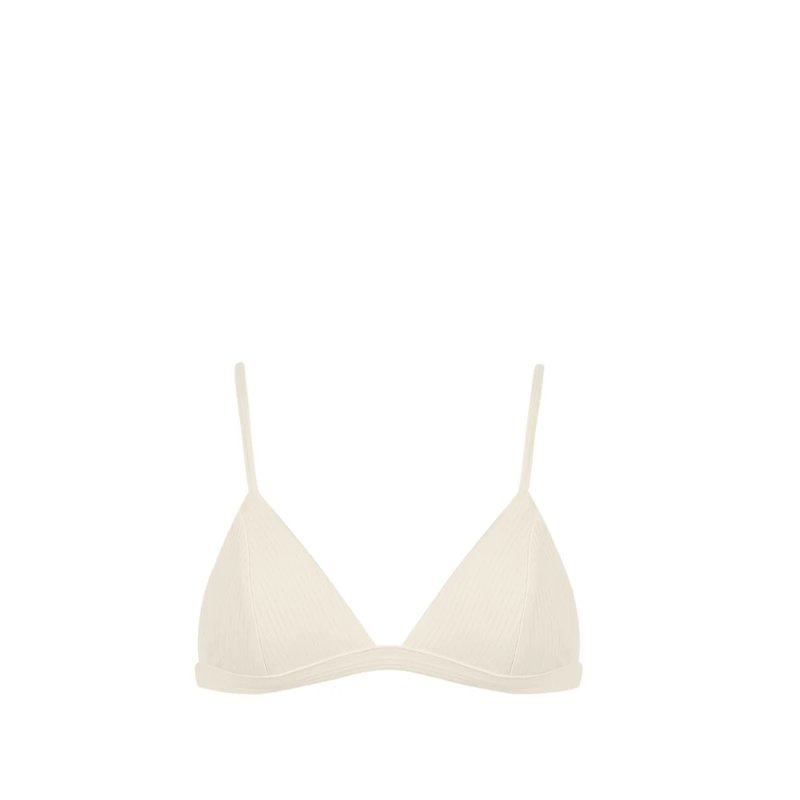 Bromelia Swimwear Valentina Triangle Bikini Top In White