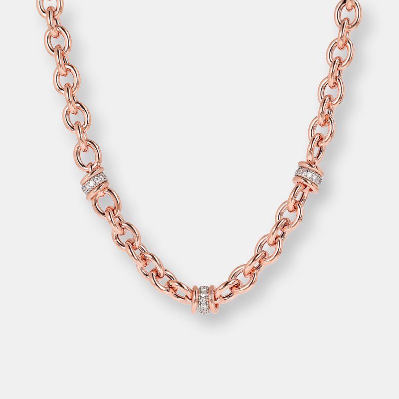 Bronzallure Alternate Link Necklace In Pink