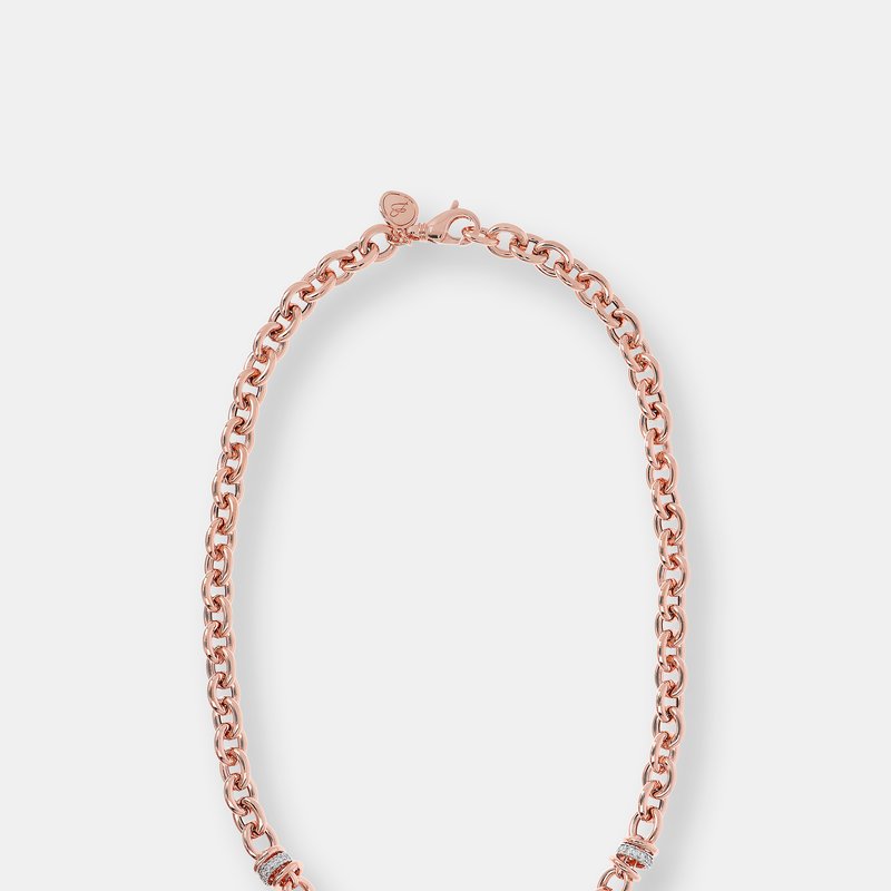 Shop Bronzallure Alternate Link Necklace In Pink